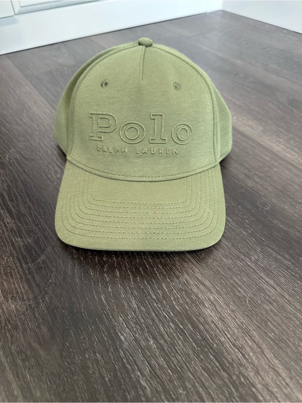 Polo by Ralph Lauren Olive Logo Embroidered Baseball Cap,double knit jacquard